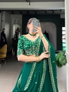 LNB1447 Georgette With Thread Embroidery Work Lehenga With Blouse Dupatta Wholesale In India